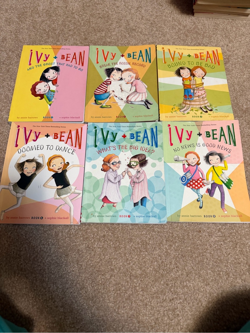 Lot of 6 paperback books from the Ivy + Bean series written by Annie Barrows